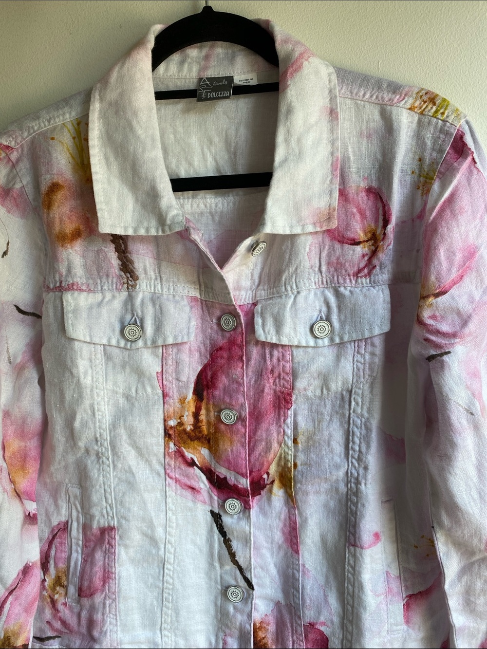 Dolcezza Simply Art NWOT 100% Linen Jacket Small